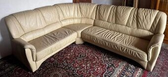 Rohová kožená sedací souprava, 3311