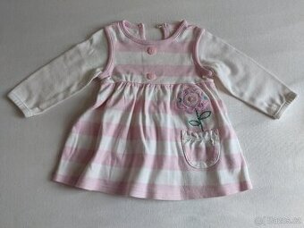 Růžovo-bílé šatičky vel. 3 - 6 měsíců zn. George