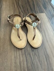 Hnědé kožené sandály sandálky Tommy Hilfiger - 1