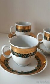 vintage zlaté porcelánové šálky