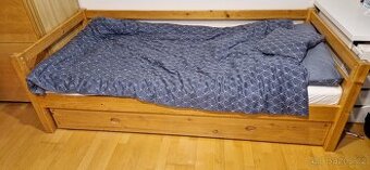 postel masiv 90x200 s matrací a roštem