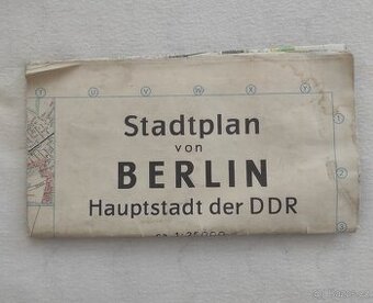 retro mapa Berlín DDR 1977