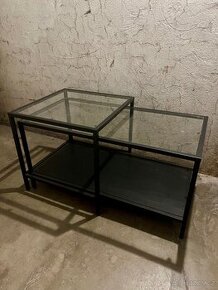 IKEA VITTSJÖ, černohnědá/sklo, 90x50 cm