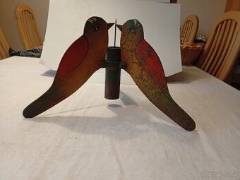 Starožitný stojánek na stromeček - tři ptáčci