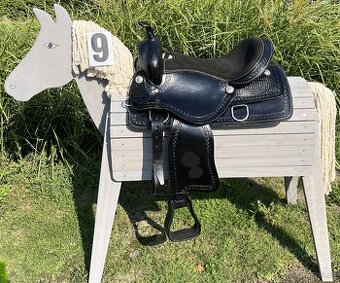 Westernové sedlo 9) černé Basket s úzkou bordurou