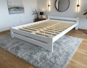 Nová postel BOROVICE 140x200 + rošt bíla