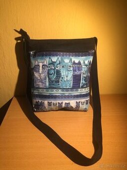 Taška přes rameno, kočičí motiv, nová, zakázková výroba