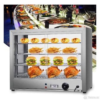 Ohřívací Skříň na teplá jídla 4 police z nerezové oceli 800W