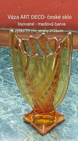 Váza - ART Deco -  medová barva - 1
