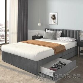 Nová manželská postel 140x200 Čalouněná postel Rám postele