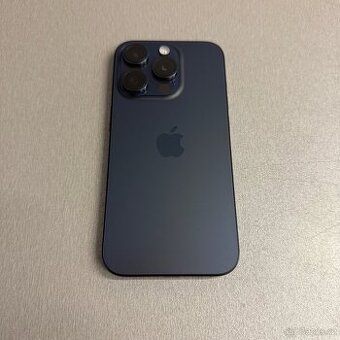 iPhone 15 Pro 256GB blue titan, 100% baterie, záruka