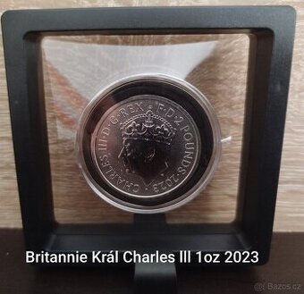 Stříbrná investiční mince Král Charles III, 1OZ 2023.