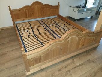 Postel manželská - pravé masivní dřevo 180x200 cm