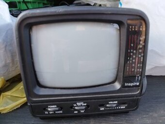 RETRO MINITELEVIZE S RÁDIEM ZN. INSPIRA 12V NEBO BATERIE