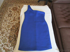 Zajímavé modré šaty - i jako společenské, vel. 40, zn. TD