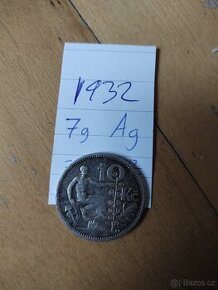 SLEVA Stříbrné 10 Kč mince, cena je za 1 mince