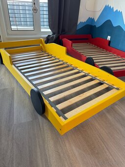 Dětská postel Benlemi, auto žluté, 80x180 cm - jako nová
