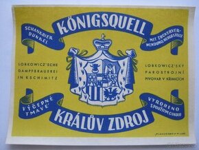 pivní etiketa pivovar Křimice erb Lobkowicz