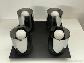 Stropní svítidlo sklo/kov čtverec