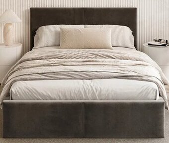 Čalouněná postel 120 x 200 tmavo modrá