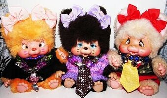 Mončičák mončičáci, monchhichi vzácná Nyamy koťata 3 druhy