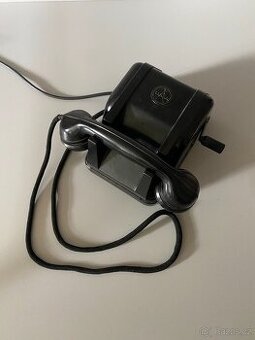 telefon tesla starý bakelitový telefon na kličku tesla retro