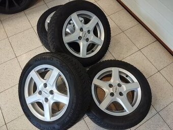 ALU Enzo 4x100 r15x6,5j ET 38, 195/60/15 zimní 7,5mm
