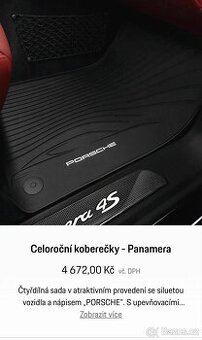 Porsche Panamera koberečky  jako nové