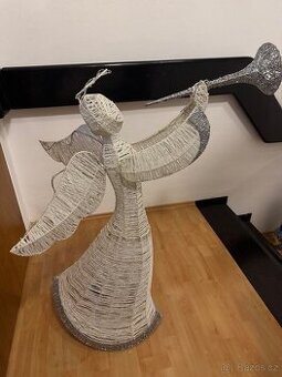 Vánoční dekorace svítící anděl 122 cm