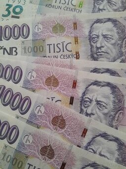 1000kč s přítiskem