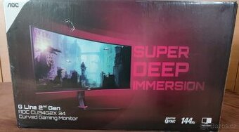144Hz 3440×1440 34" širokoúhlý prohnutý herní monitor AOC