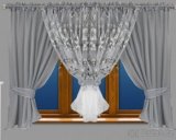 Hotová voálová záclona šedo bílá