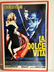 Prodám zarámovaný filmový plakát k filmu La dolce vita