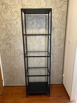 Policový regál IKEA VITTSJÖ (černá, sklo)
