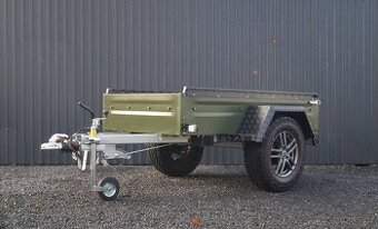 Kvalitní OFFROAD Přívěsný Vozík Valník 1t Zelený Böckmann