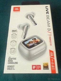 Sluchátka JBL Live Beam 3, stříbrné, NOVÉ