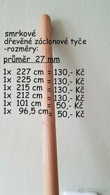 Prodám dřevěné záclonové tyče