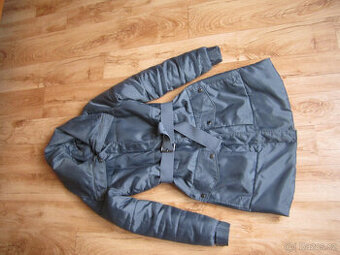 Zimní prošívaný kabát nebo dlouhá bunda, L/40, středně šedá