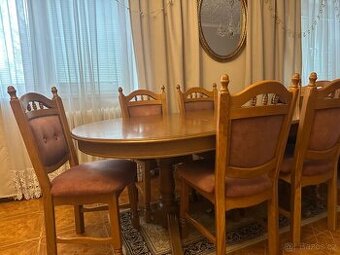 Jídelní set, stůl se 6ti židlemi