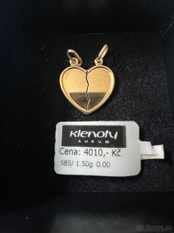 Zlato / zlatý přívěšek srdce 585/1000