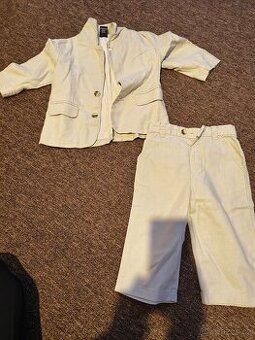 Lněné sako s kalhoty, vel. 86, 12-18 měsíců