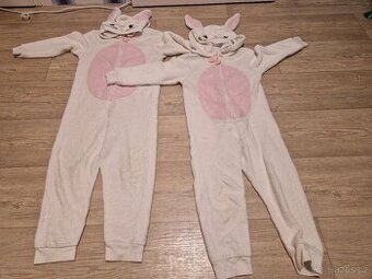 2x overal/kostým zajíc / králík 110-116 a 122-128