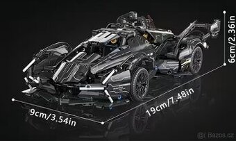 Černý futuristický Hypercar – detailní V12 model (19 cm)