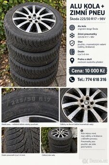 Originál Škoda Alu kola + zimní pneu