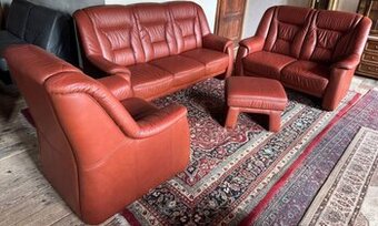 Kožená sedací souprava 3+2+1,7420