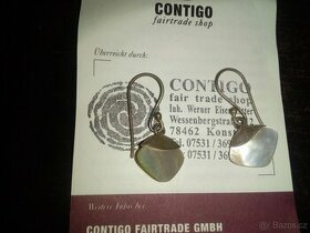 Náušnice stříbro/perleť CONTIGO Fair Trade Allpa/Peru
