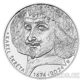 Pamětní stříbrná mince 200,- ČNB 2024 K. Škréta  BK či PROOF
