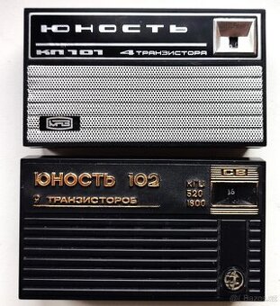 Staré retro rádiá JUNOSŤ, mini rádio tranzistor