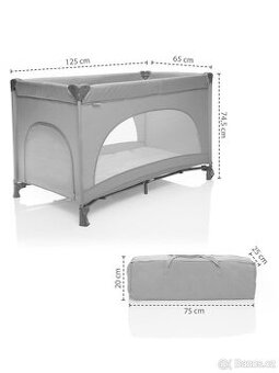 ZOPA Postýlka skládací Lely Silver Grey