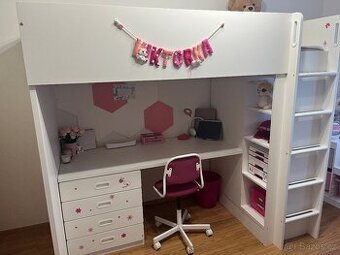 Patrová postel se stolem do dětského pokoje